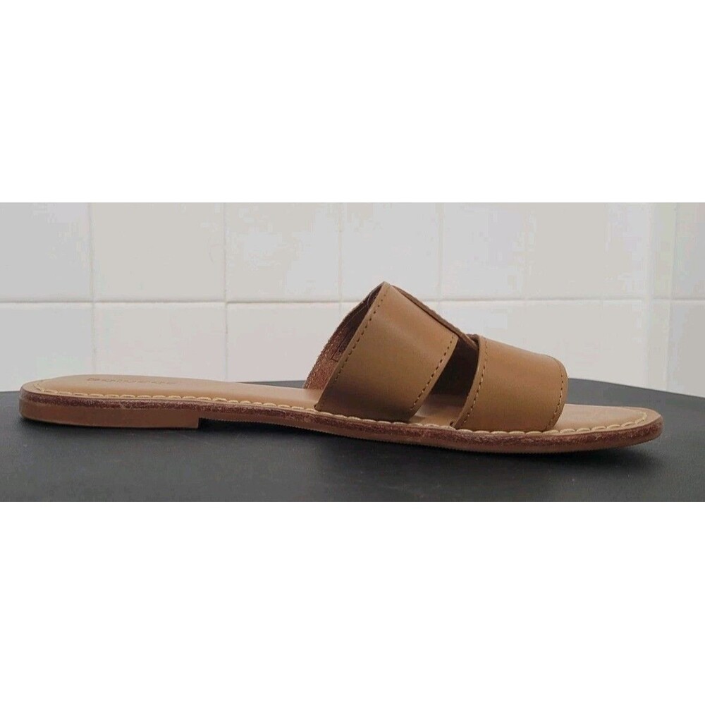 Soludos Shea Interlocking Leather Slide Tan Sandals Size 8.5 NWOB Minimalist - Picture 5 of 10
